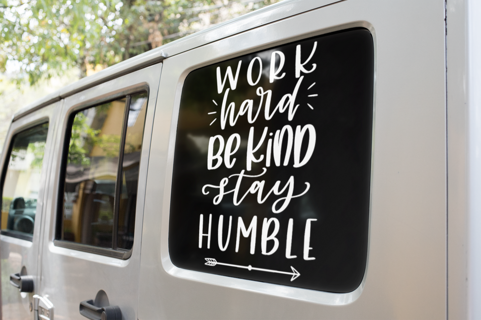 Work Hard Be Kind Stay Humble Inspirational Sticker by WinsterCreations™ Official Store