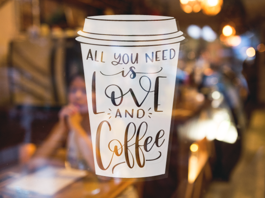All You Need Is Love And Coffee Sticker by WinsterCreations™ Official Store