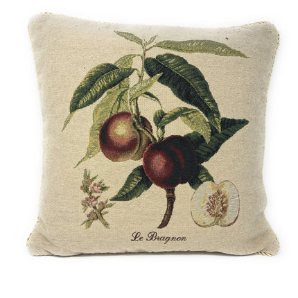 DaDa Bedding Set of 2-Pieces Nectarine Fruits Garden Tapestry Throw Pillow Covers w/ Inserts - 18" x 18" by DaDa Bedding Collection