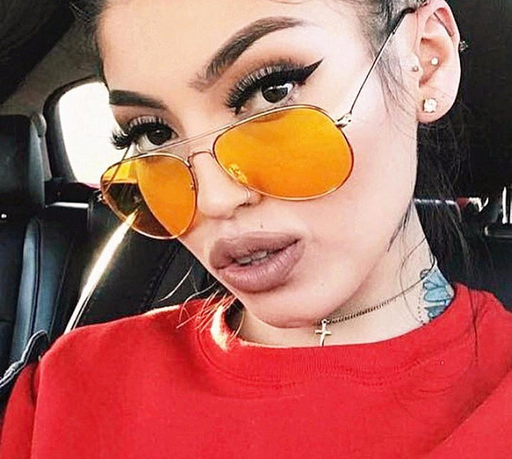 Yellow Tinted Aviator Shades by White Market