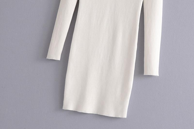 Ribbed Knit Long Sleeve Mini Dress by White Market