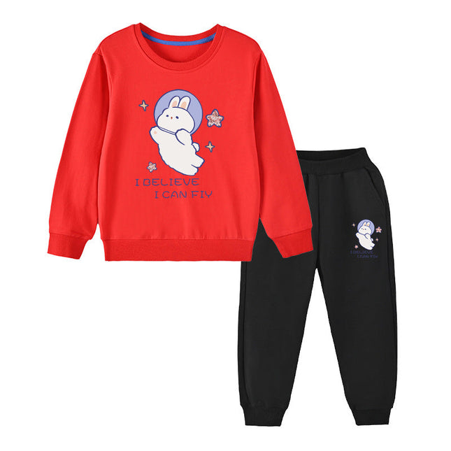 Baby Girl Cute Bunny Graphic Hoodie Combo Loose Trousers Soft Cotton Sets - 2 by MyKids-USA™