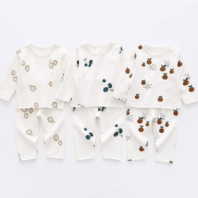 Baby 1pcs Allover Fruit Graphic Long Sleeve Bottoming Shirt & Trousers Sets by MyKids-USA™