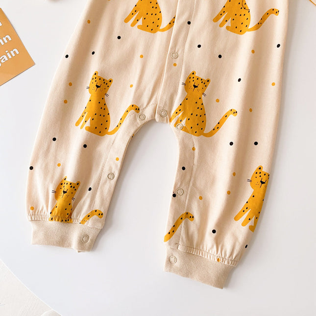 Baby Boy Cartoon Animals Graphic Snap Button Front Design Long Sleeved Romper Jumpsuit by MyKids-USA™