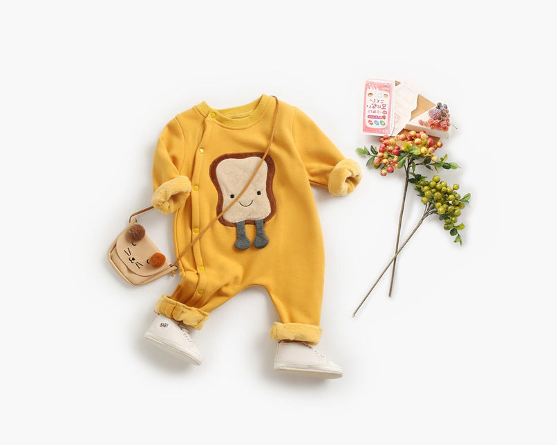 Baby Cartoon Pattern Side Snap Button Design Long Sleeved Romper by MyKids-USA™