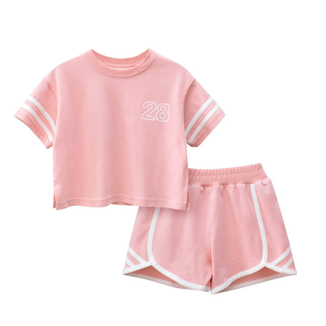 Baby Striped Sleeves Design T-Shirt Combo Shorts Sport Pieces Sets by MyKids-USA™