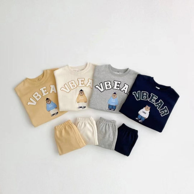 Baby Bear Letters Pattern Hoodies Combo Trousers Casual Cute Sets by MyKids-USA™