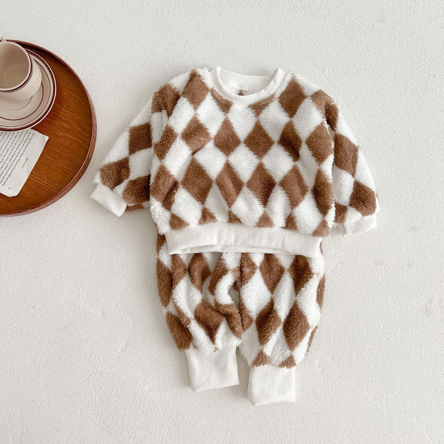 Baby Fashion Pattern Double-Sided Fleece Long Sleeve Sets by MyKids-USA™