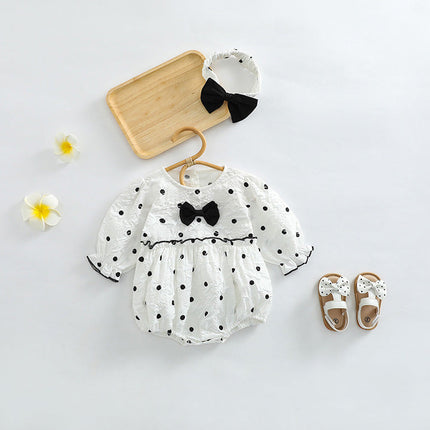 Baby Girl Polka Dot Pattern Bow Decoration Bodysuit With Headband by MyKids-USA™