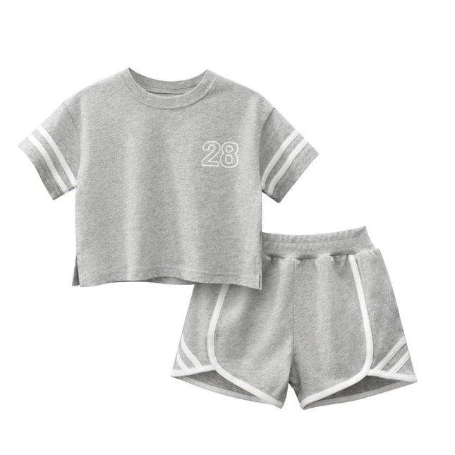 Baby Striped Sleeves Design T-Shirt Combo Shorts Sport Pieces Sets by MyKids-USA™