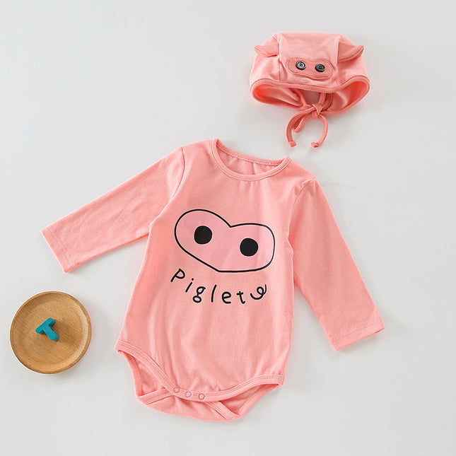 Baby 1pcs Cartoon Graphic Soft Cotton Long Sleeves Bodysuit With Hats by MyKids-USA™