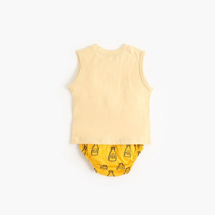 Baby Boy And Girl Animal Print Sleeveless T-Shirt Combo Shorts Sets by MyKids-USA™