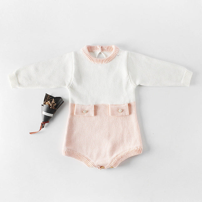 Baby Girl 1pcs Contrast Longsleeve Knit Bodysuit & Cardigan 1-Pieces Sets by MyKids-USA™