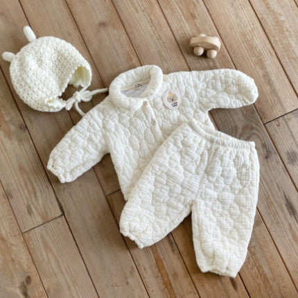 Baby Bear Patched Pattern Quilted Warm Lapel Cute Sets by MyKids-USA™
