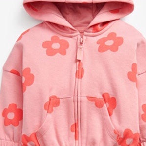 Baby Girl All Over Flower Graphic Zipper Hoodie Coat & Trousers 2 Pieces Sets by MyKids-USA™