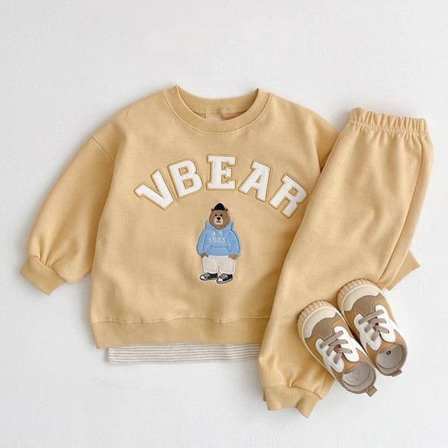 Baby Bear Letters Pattern Hoodies Combo Trousers Casual Cute Sets by MyKids-USA™