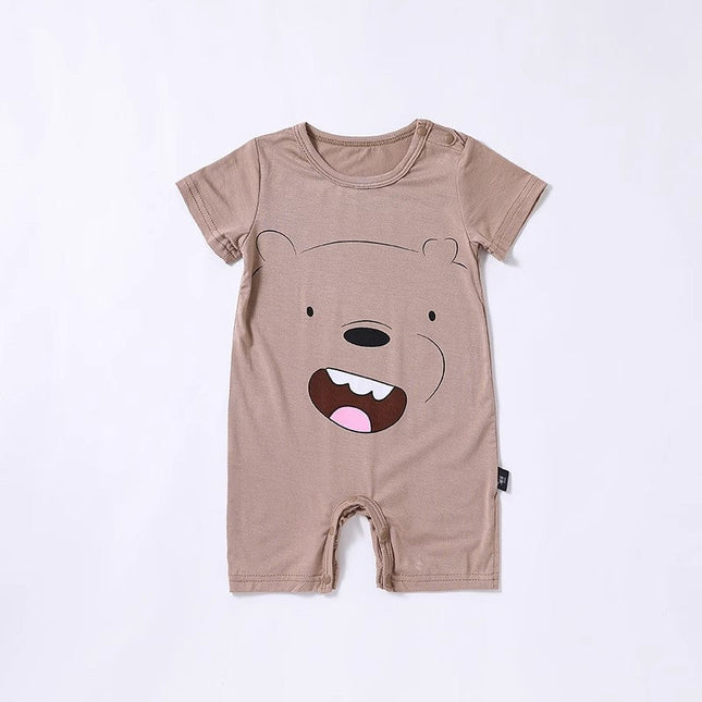 Baby Cartoon Bear Graphic Short Sleeve Summer Cute Rompers by MyKids-USA™