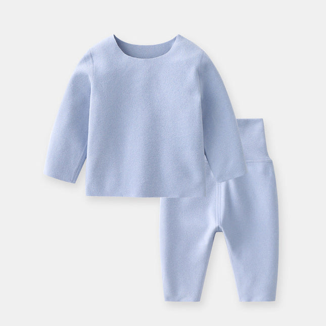 Baby 2pcs Solid Color Longsleeve Shirt And Pants Warm Winter Sets Pajamas by MyKids-USA™
