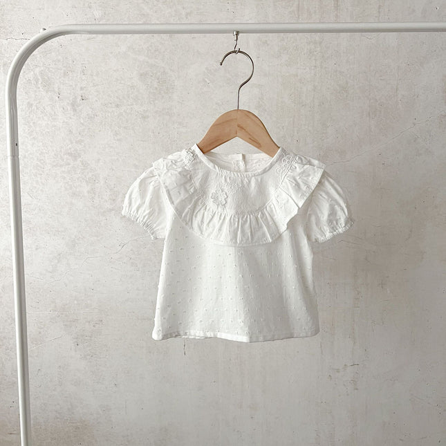 Baby Girl White Blouses With Denim Shorts Sets by MyKids-USA™