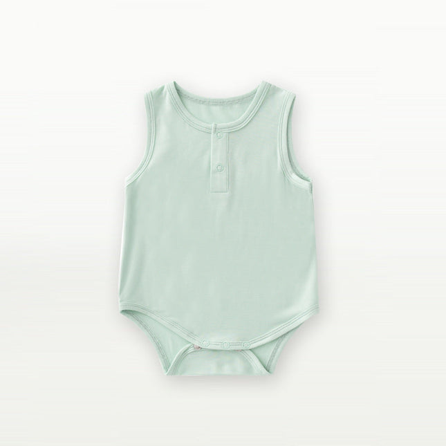 Baby Unisex Solid Color Sleeveless Summer Onesies by MyKids-USA™