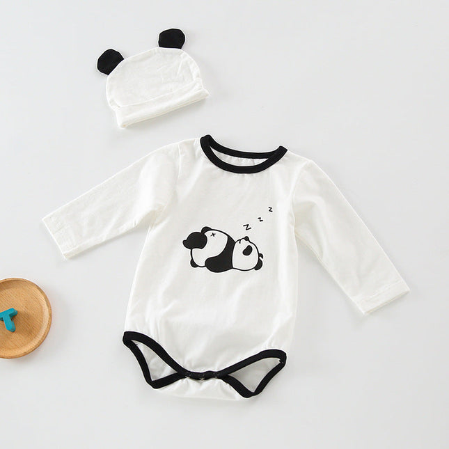 Baby 1pcs Cartoon Graphic Soft Cotton Long Sleeves Bodysuit With Hats by MyKids-USA™