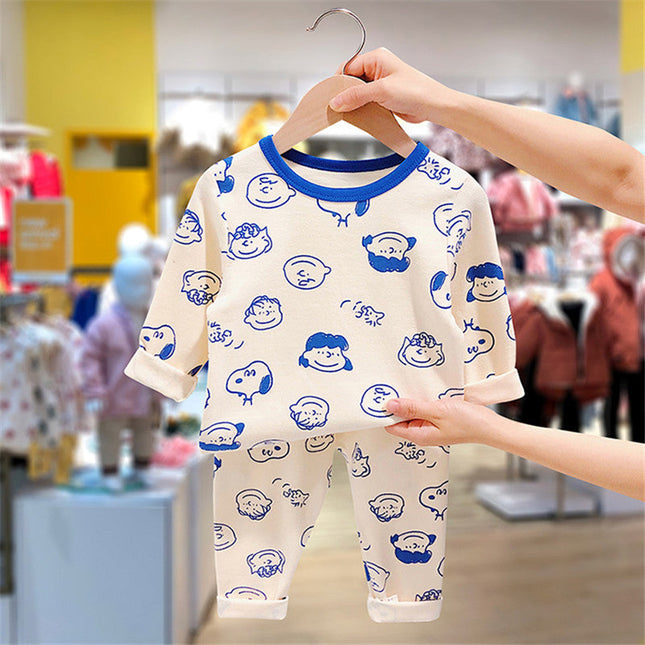 Baby Cartoon Pattern Long Sleeves Shirt Combo Pants Soft Cotton Sets Pajamas by MyKids-USA™
