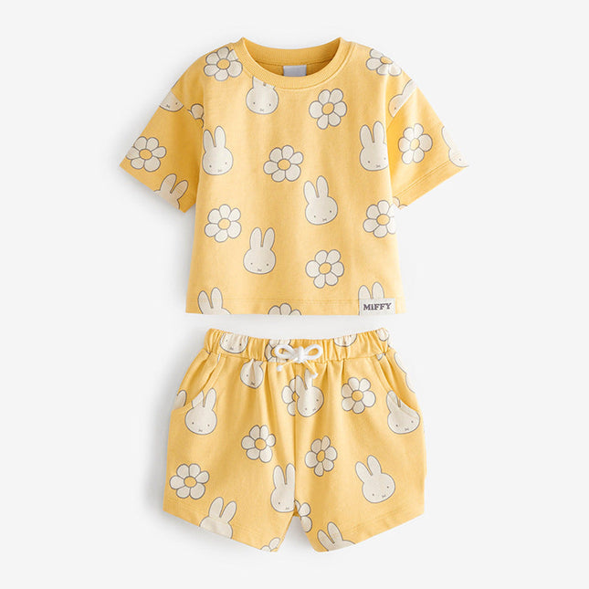 Baby Girl Cartoon Bunny Pattern Short Sleeve Tops With Shorts Sets by MyKids-USA™