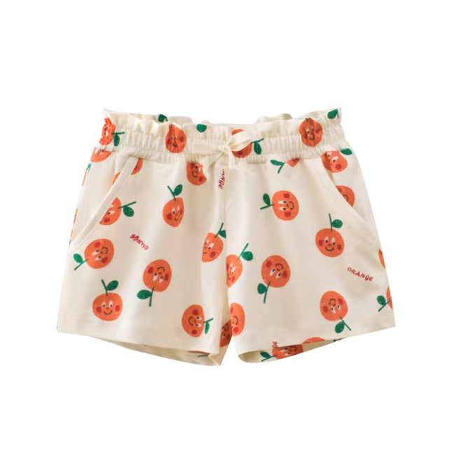 Baby Girl Print Pattern Bow Decoration Short Pants In Summer Outfit Wearing by MyKids-USA™