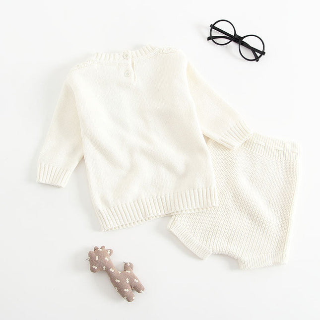 Baby Solid Color Hollow Carved Design Knitwear Sets by MyKids-USA™