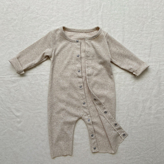 Baby Solid Color Pit Strip Fabric Long Sleeve Onesie Or Jumpsuit (Without Hat) by MyKids-USA™