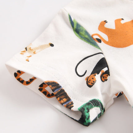 Baby Boy Animal Print Short-Sleeved Top Combo Shorts 2-Pieces Sets In Summer by MyKids-USA™