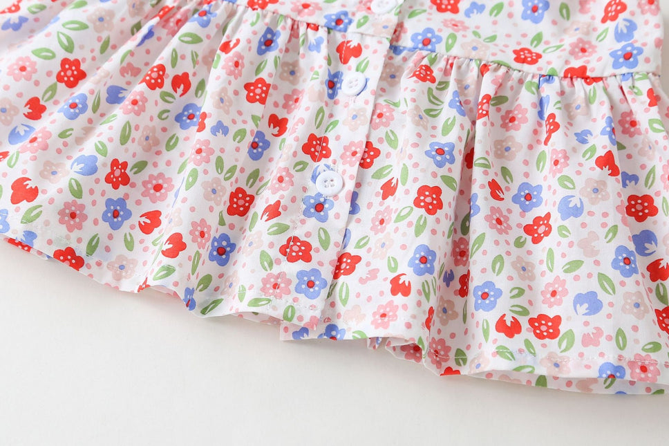 Baby Girl Little Floral Print Sleeveless Dress Combo Short Pants In Sets by MyKids-USA™