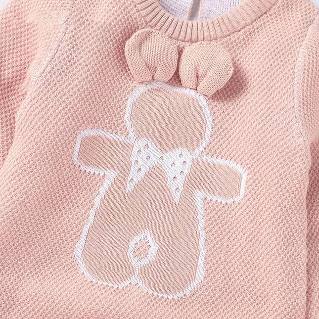 Baby Cartoon Bunny Embroidered Graphic Solid Warm Rompers With Hat by MyKids-USA™