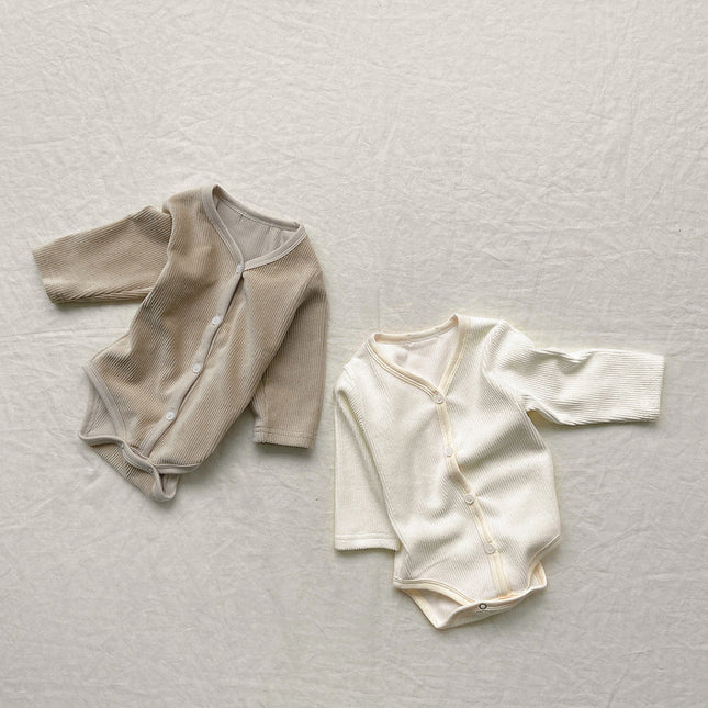 Baby Solid Color Single Breasted Design Pit Strip Bodysuit by MyKids-USA™