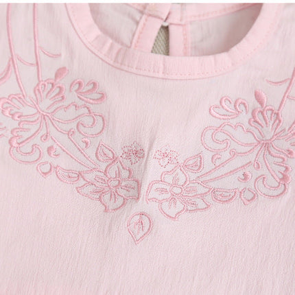 Baby 1pcs Flower Embroidered Graphic Puff Sleeves Onesies by MyKids-USA™