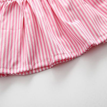 Baby Girl Striped Pattern Dress Combo Short Pants In Sets by MyKids-USA™