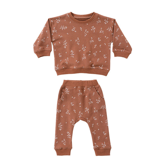 Baby Western Print Pattern Long Sleeve Casual Hoodie Sets Home Clothes by MyKids-USA™