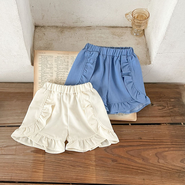 Baby Girl White Blouses With Denim Shorts Sets by MyKids-USA™