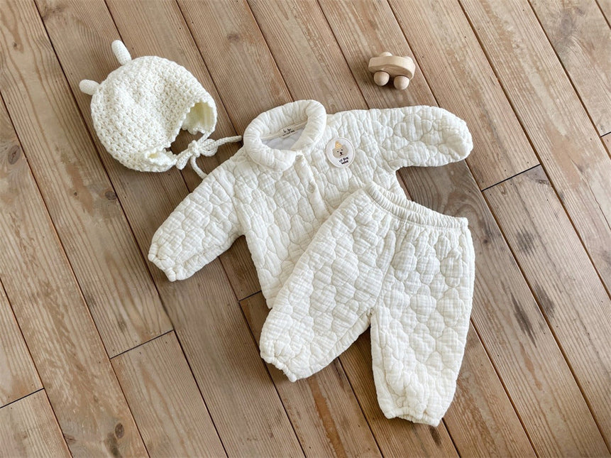 Baby Bear Patched Pattern Quilted Warm Lapel Cute Sets by MyKids-USA™