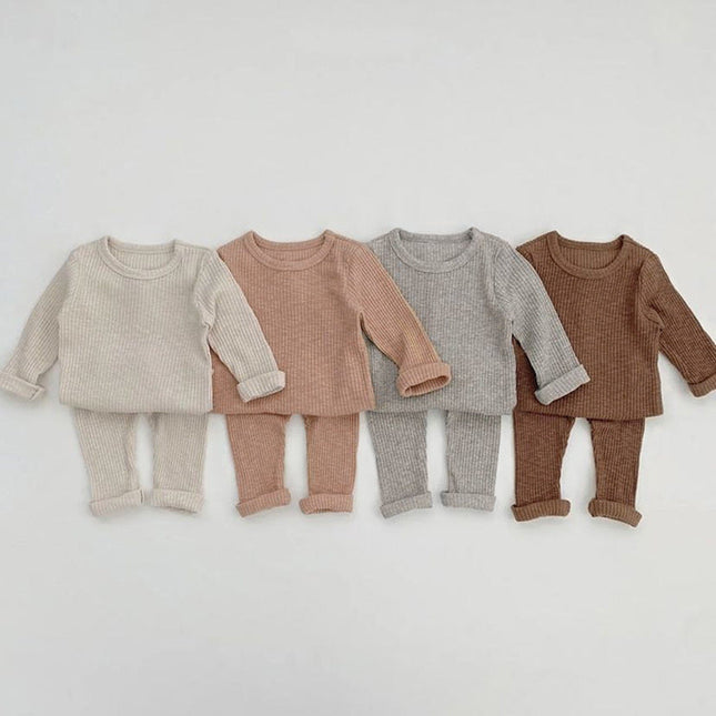 Baby Solid Color Soft Cotton Pajamas Home Clothes Sets by MyKids-USA™