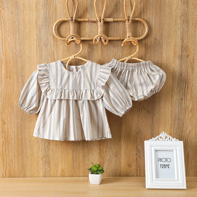 Baby Girl Striped Pattern Shirt Combo Shorts 1 Pieces Sets by MyKids-USA™