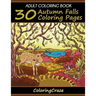 Adult Coloring Book: 30 Autumn Falls Coloring Pages