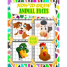 how to draw animal faces for kids: fun and cute animals faces drawing and activity book for kids with Copy Grid Method drawing for children, girls -3