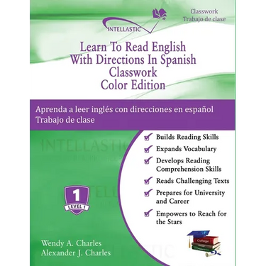 Learn To Read English With Directions In Spanish Classwork: Color Edition