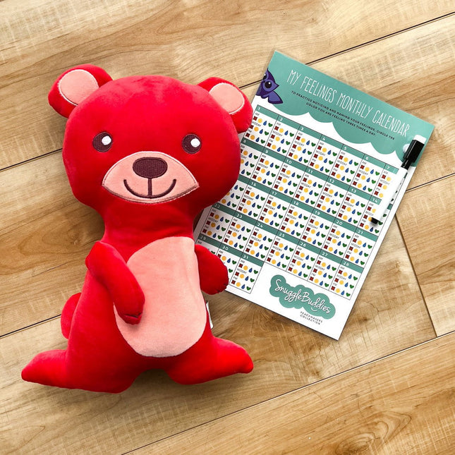 Red Bear SnuggleBuddies Emotions Plush by Generation Mindful