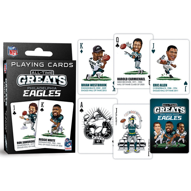 Philadelphia Eagles All-Time Greats Playing Cards - 54 Card Deck by MasterPieces Puzzle Company INC