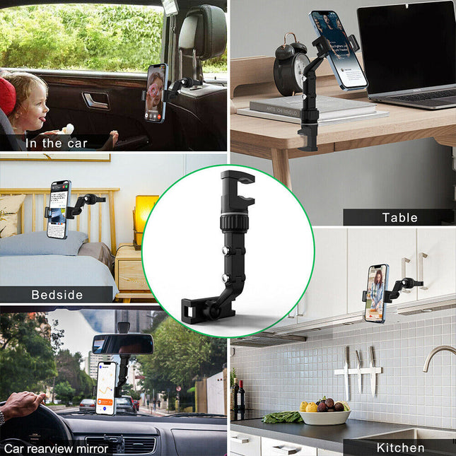 Adjustable 360° Rotation Phone Holder Car Rearview Mirror_mkpt4 #ns23 by Js House
