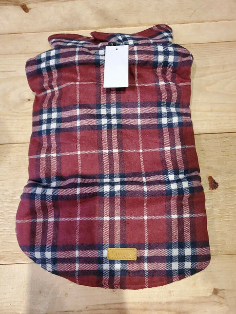 Kuoser Cozy Waterproof Windproof Reversible Brit Style Plaid Dog Vest Red LRG by Js House