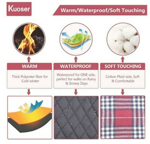 Kuoser Cozy Waterproof Windproof Reversible Brit Style Plaid Dog Vest Red LRG by Js House