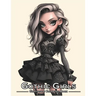 Gothic Girls: Grayscale Coloring Book for Adults